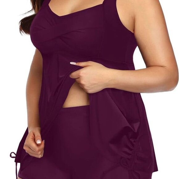 Aqua Eve Women Plus Size Tankini Swimsuit Two Piece 22W - Picture 5 of 6